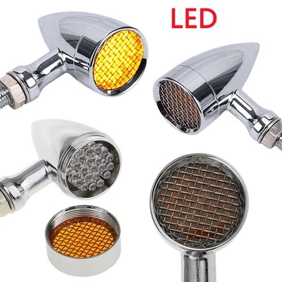 For Honda Shadow VT750 VLX600 Bullet Chrome Motorcycle Turn Signals Lights Amber - Image 1 of 4