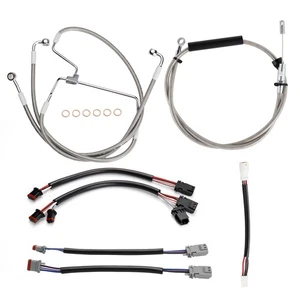 Touring 12" Bar Extended Clutch Brake Cable for Electra Street Glide 21-23 N/ABS - Picture 1 of 8