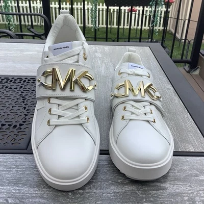 MICHAEL KORS Womens Optic White EMMET 43S2EMFS3L Size 9 Sneakers Tennis Shoes - Image 1 of 4