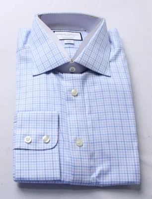 Charles Tyrwhitt Men's Two Color Check Shirt ZG3 Cornflower Blue Size 16.5/36 - Image 1 of 4