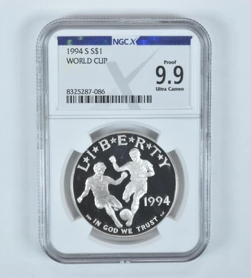 1994-S World Cup Commemorative Silver Dollar Proof 9.9 UCAM NGC X NGCX - Image 1 of 4