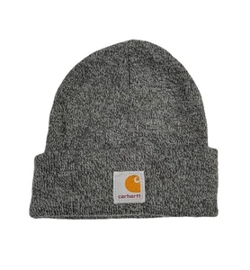Carhartt Beanie Mütze Jugend Einheitsgröße grau Strick Bündchen Patch Logo Made in USA - Bild 1 von 5