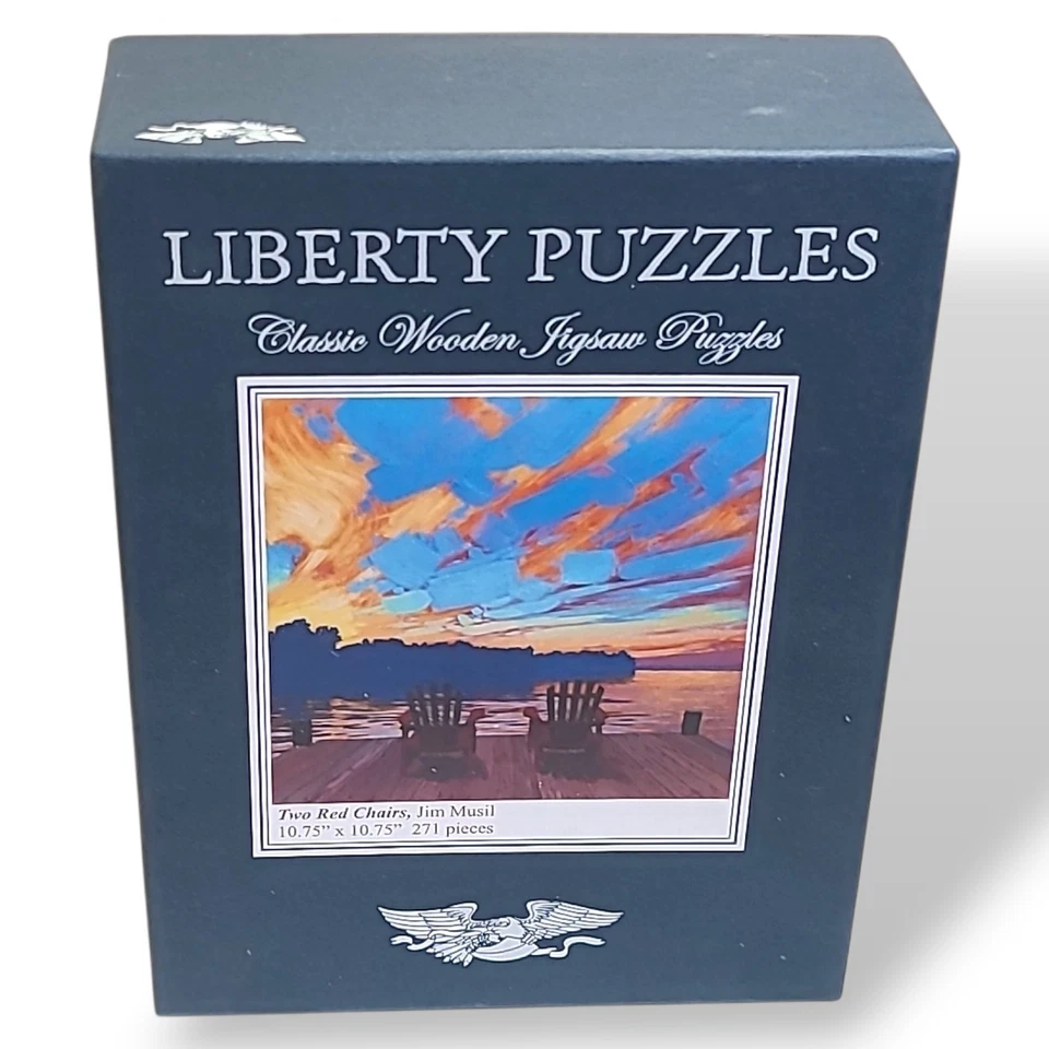 Liberty Puzzles Dos Sillas Rojas Jim Musil 271 Piezas Rompecabezas Madera Completo EE. UU. Foto 1 de 2