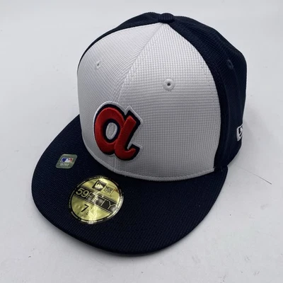 Atlanta Braves Hat Throwback Logo New Era 59fifty Fitted 7 1/8 On Field New NWT - Image 1 of 4
