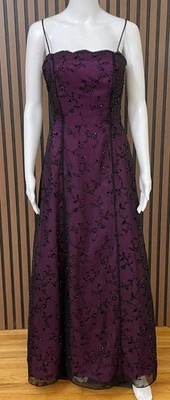 Vestido formal Cache para mujer 6 púrpura con cuentas noche graduación Y2k años 90 vintage Foto 1 de 4