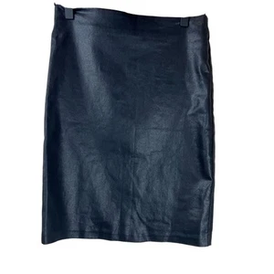 AllSaints Pencil Skirt Knee Length Black Faux Leather 6 Edgy Capsule Sexy - Picture 1 of 8