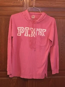 Victoria’s Secret Pink Hoodie Tshirt Pink XS - Picture 1 of 2