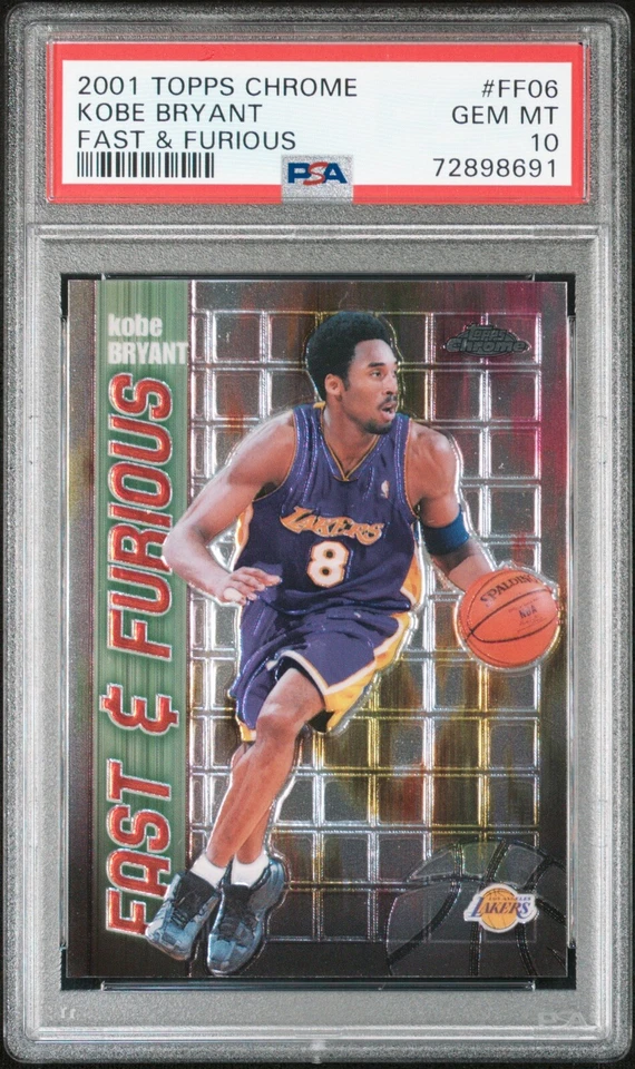 2001-02 Topps Chrome Kobe Bryant Fast & Furious Insert Card #FF06 PSA 10 Gem - Image 1 of 1