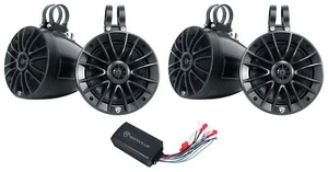(4) Rockville UT65B 6.5" Tower Speakers+PS40 Bluetooth Amplifier For ATV/UTV/RZR - Picture 1 of 12