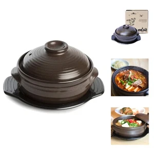 Korean Stone Bowl Dolsot, Sizzling Hot Pot for Bibimbap and Soup - Premium Ce... - Picture 1 of 10