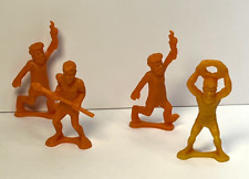 Vintage Imperial Orange Plastic Caveman (Army Men) 2" Figures - Lot of 4