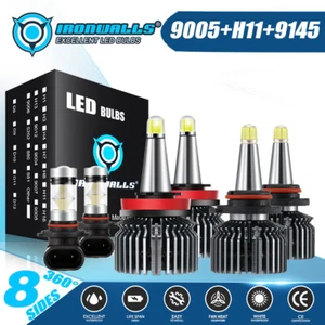 For Ford F-150 2015-2024 6000K Front LED Headlight Hi/Lo Beam+Fog Light Bulbs 6X - Picture 1 of 12
