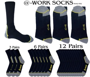 3,6,12 Paar industrielle Crew-Stiefel-Arbeitssocken für Herren dick strapazierfähig 6-11 Posten - Bild 1 von 12