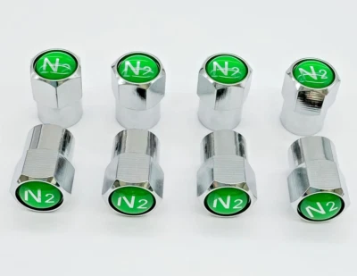 N2 NITROGEN GAS Bike Schrader Valve Caps Aluminum BMX CAP CAR VAN USA CHEMICAL - Image 1 of 3