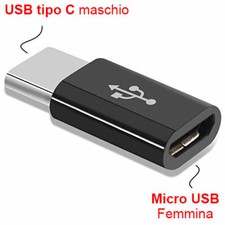 Adattatore convertitore da Micro USB 2.0 a USB Tipo C Tablet, Smartphone ITALIA