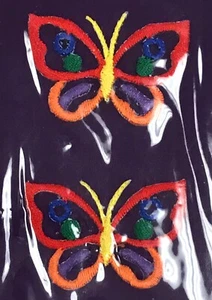 2 Pack Rainbow Butterfly Patch Ems Iron On Appliqués 1”x1.5” Hirschberg Schultz - Picture 1 of 3