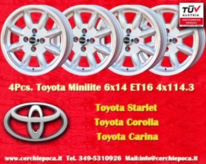 4 Cerchi Toyota Corolla Minilite 6x14 PCD 4x114.3 Wheels Felgen Jantes - Foto 1 di 12