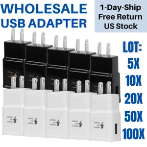 Lot For Samsung S10 S9 Note 8 9 Adaptive Fast Charging USB Wall Charger Adapter - Picture 1 of 24