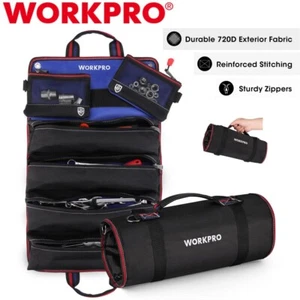 WORKPRO Roll Up Tool Bag Heavy Duty Tool Pouches Tool Bag Organizer W/ 6-Pockets - Picture 1 of 10