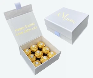 Personalised Ferrero Rocher box gold foil print gift valentines day girlfriend - Picture 1 of 2