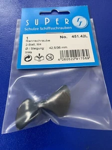 2 Blade Racing Propeller 42.5mm LH M4 Model Boat Fittings - Picture 1 of 2