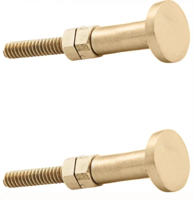 Round Brass Knobs – Set of 2 - Small 1.5cm Diameter - Handles for Cabinets, Draw - Image 1 of 4