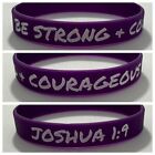 JOSHUA 1:9 - Purple Silicone Christian Wristband - Bible Verse Bracelet - Jesus