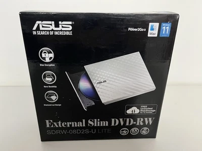 ASUS External DVD Burner SDRW-08D2S-U Lite - White - Like New + Box - TESTED - Image 1 of 3