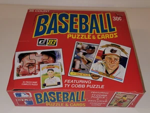1983 MLB BASEBALL Donruss EMPTY WAX PACK BOX Puzzle & Cards JIM PALMER Ty Cobb - Picture 1 of 11