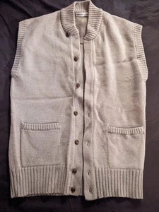 VINTAGE SWEATER VEST 100% WOOL GIANFRANCO RUFFINI SIZE MEDIUM BUTTON UP - Picture 1 of 15