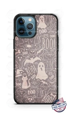 Halloween Ghost Bat Boo Collage Personalized Phone Case Cover for iphone Samsung - Image 1 of 4