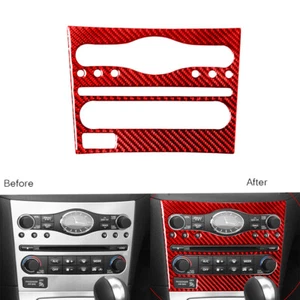 For Infiniti G37 Sedan 10-13 Red Carbon Fiber Center Console CD Panel Cover Trim - Picture 1 of 11