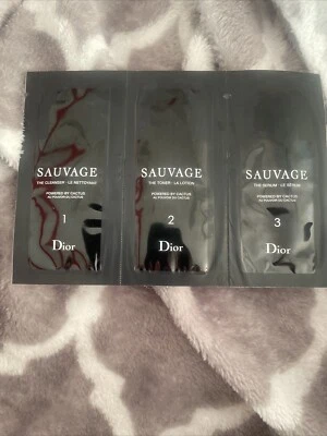 Dior Sauvage NEW  Cleanser / Toner / The Serum 3 Step  For Men 2ml each - Image 1 of 4