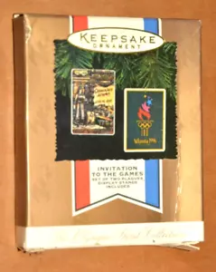 Hallmark Invitation to the Games Atlanta Olympic Games Ornament 2 pc set 1992 - Picture 1 of 3