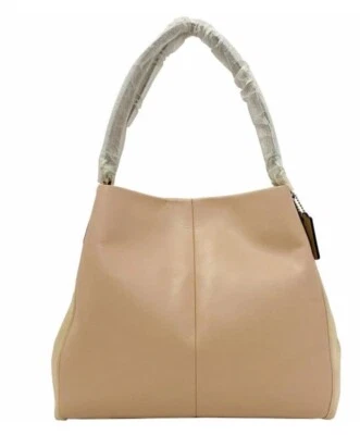 Coach Tote Bag Beige F38415 Good Conditional Leather Suede S W/ Charm Fastener  - Image 1 of 4