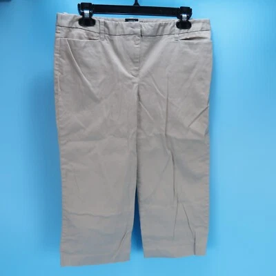 Внимание женщин хаки желтовато-коричневый эластичной современный крой капри / укороченные брюки размер 12 - Изображение 1 из 4