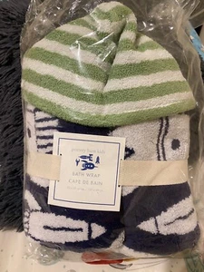 POTTERY BARN KIDS Rocket Jacquard Stripe Hooded Bath Wrap 50" x 27" - Picture 1 of 4