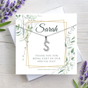 Personalised 925 Sterling Silver Initial Name Necklace Bridesmaid Wedding Gift - Picture 1 of 14