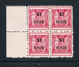 Niue 1967 - $1 Coat of Arms - BLK/4 - Rough Perf 11 - SC 118a [SG 137a] MNH B3 - Picture 1 of 3