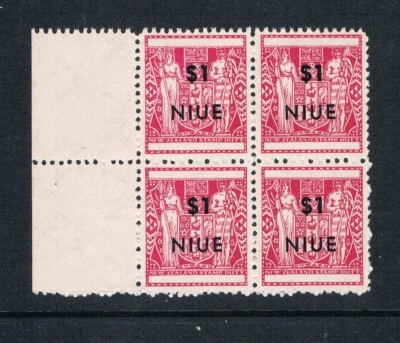 Niue 1967 - $1 Coat of Arms - BLK/4 - Rough Perf 11 - SC 118a [SG 137a] MNH B3 - Image 1 of 3