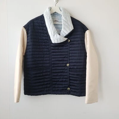 Jaqueta Urban Outfitters feminina acolchoada cetim colorblock tamanho S manga longa - Imagem 1 de 4