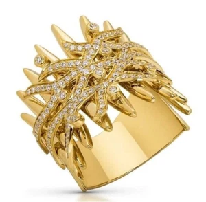 $5300 / NEW / Hueb Designer Tribal 0.64 CWT Diamond 18K Gold Ring / super fancy - Picture 1 of 3