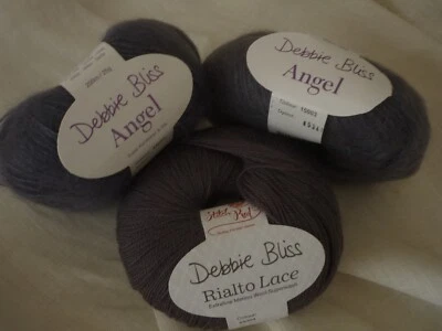 Debbie Bliss RIALTO LACE 004 Charcoal  🧶 2x ANGEL Fb. 003 Charcoal 🐛 100g (8) - Bild 1 von 4