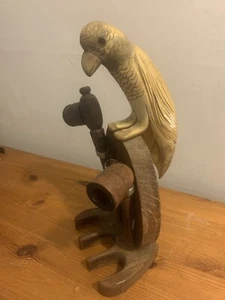 Vintage Carved Horn Bird Pipe Rack & Pipes - Picture 1 of 14