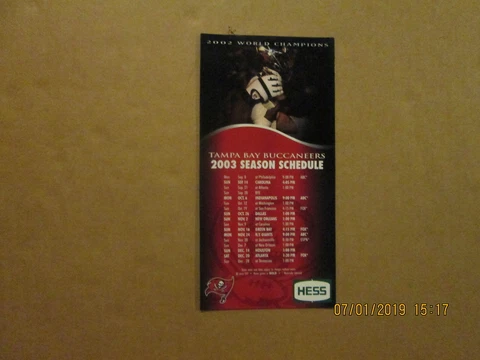 NFL Tampa Bay Buccaneers Vintage Circa 2003 Team Logo Football Magnet Schedule Cover