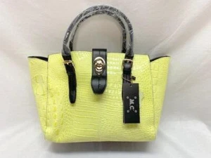 M.C. Marc Chantel Croco Embossed Satchel Hand Bag Lime 1363 NWT - Picture 1 of 1