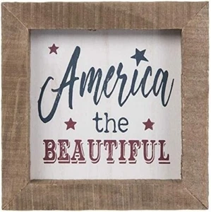 America the Beautiful Madera Decoración de Pared Decoración del Hogar 4 de Julio Regalo - Imagen 1 de 3