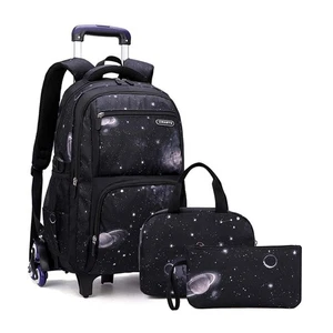 Primary Junior High Jungen Rollrucksäcke Rolltaschen Trolley Schulranzen T... - Bild 1 von 6