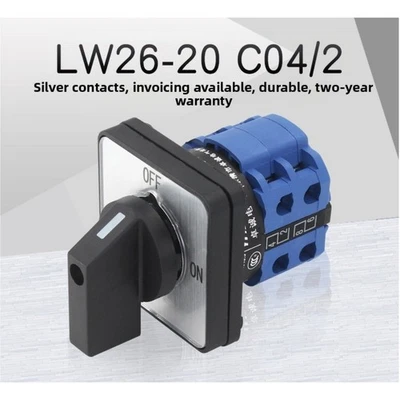Rotary Cam Switch with 2 Positions and 4 Terminals for LW2620 660V 20A - Image 1 of 4