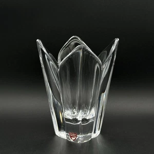 Orrefors Sweden Heavy Crystal Glass Belle Tulip Shaped Vase Signed 6 Inch - Picture 1 of 13